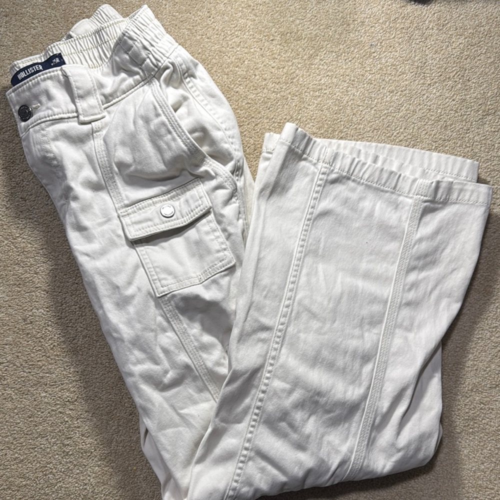 Hollister White Cargo Pants